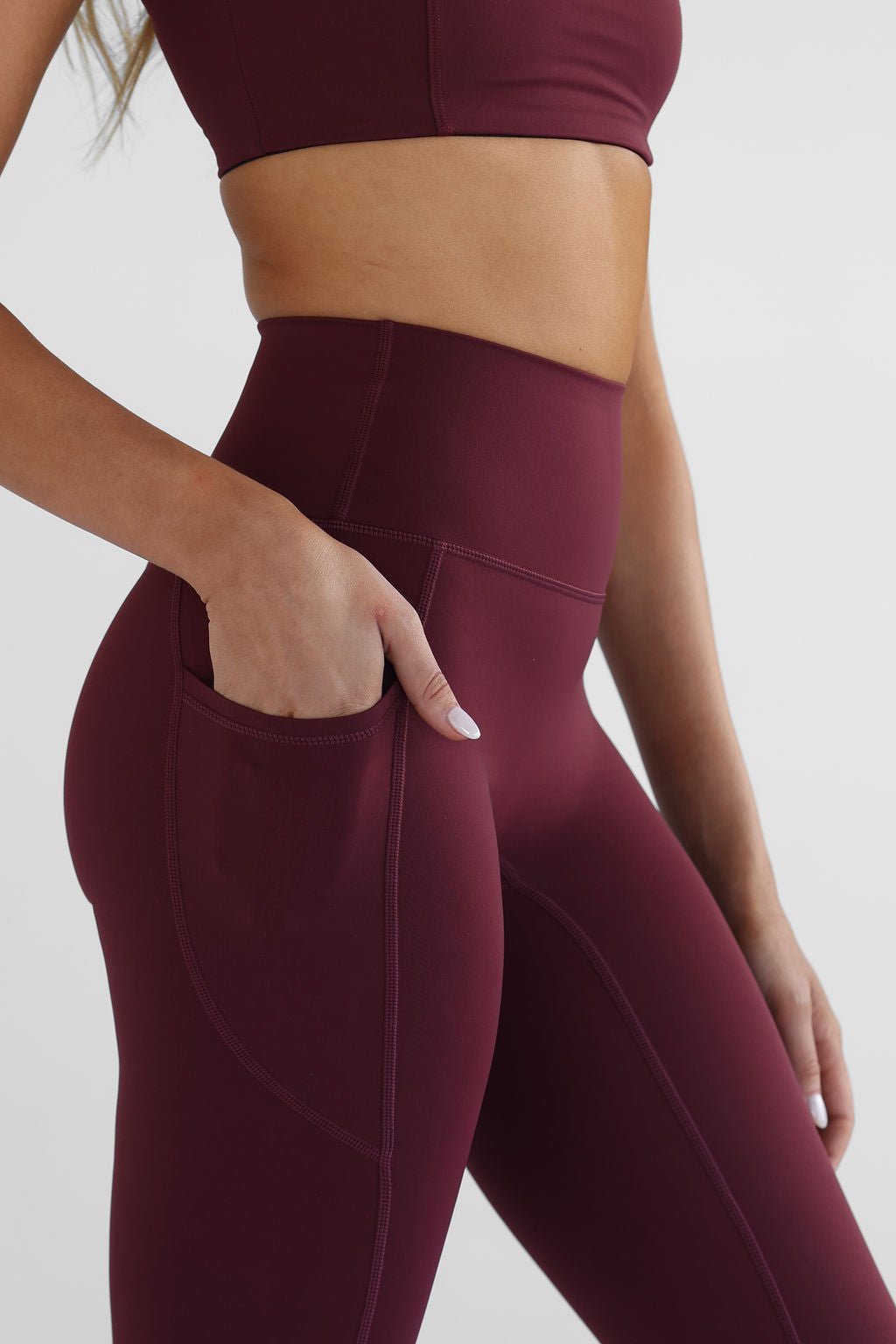 SCULPT 7/8 Pocket Leggings - Cherry Cola - LEELO ACTIVE