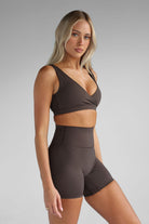 SCULPT Bike Shorts - Dark Chocolate - LEELO ACTIVE