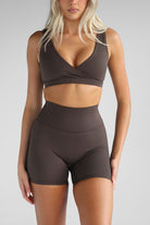 SCULPT Bike Shorts - Dark Chocolate - LEELO ACTIVE