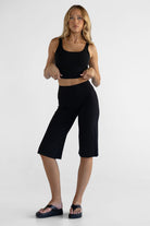 Sculpt Capri Wide Leg Pants - Black - LEELO ACTIVE