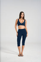 Sculpt Capris (3/4 Leggings) - Navy - LEELO ACTIVE