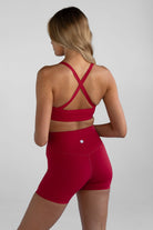 SCULPT Cross Back Crop - Cherry - LEELO ACTIVE