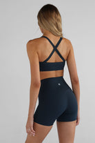 SCULPT Cross Back Crop - Navy - LEELO ACTIVE