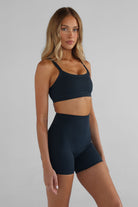 SCULPT Cross Back Crop - Navy - LEELO ACTIVE