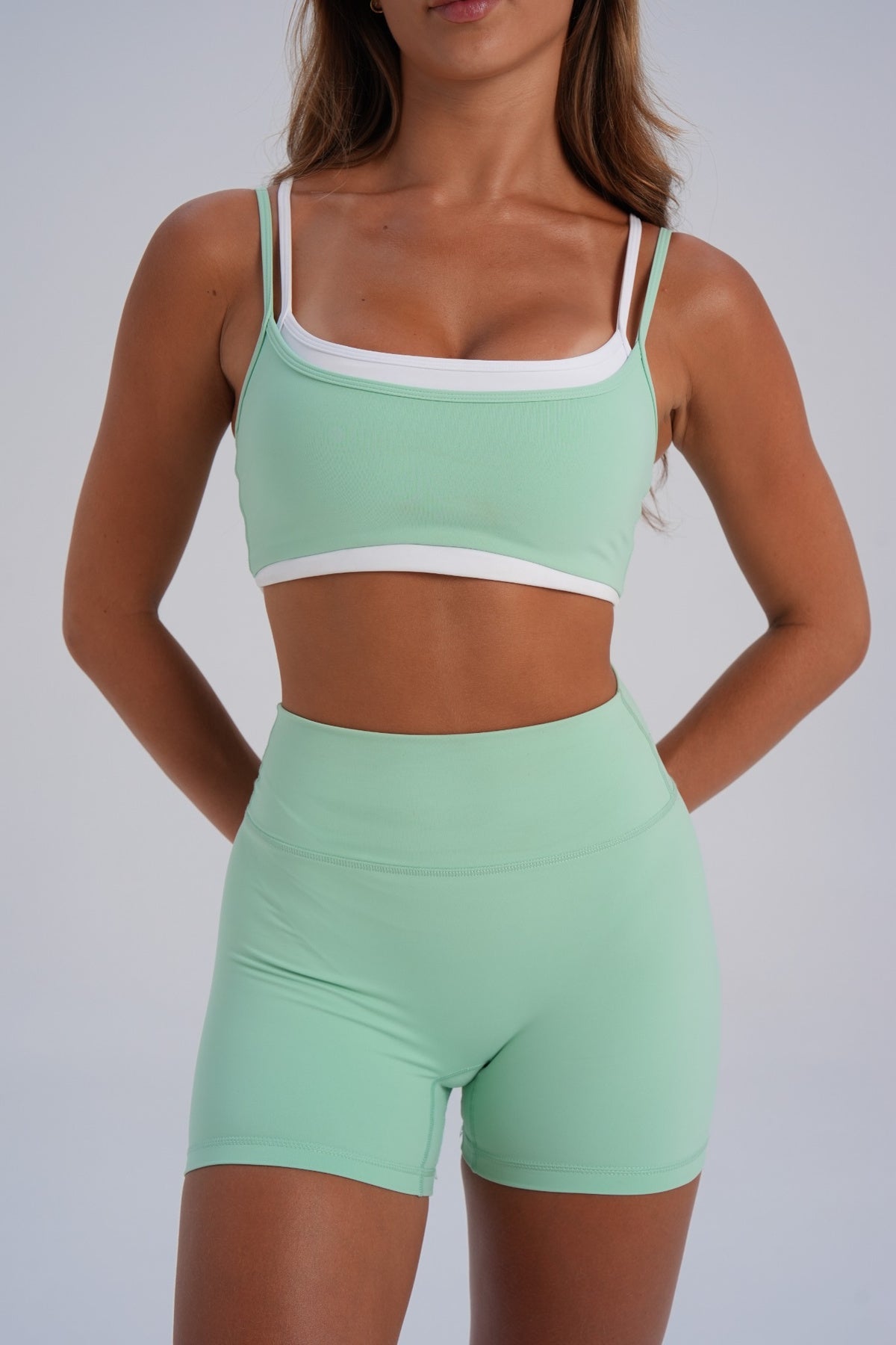Sculpt Double Layer Crop - Tiffany (pre-order) - LEELO ACTIVE