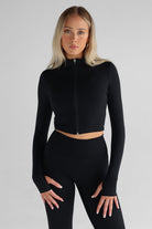 SCULPT Fitted Jacket - Black - LEELO ACTIVE