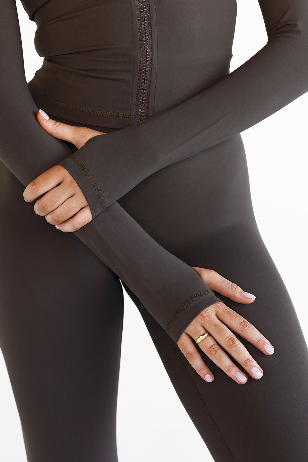 SCULPT Fitted Jacket - Dark Chocolate - LEELO ACTIVE