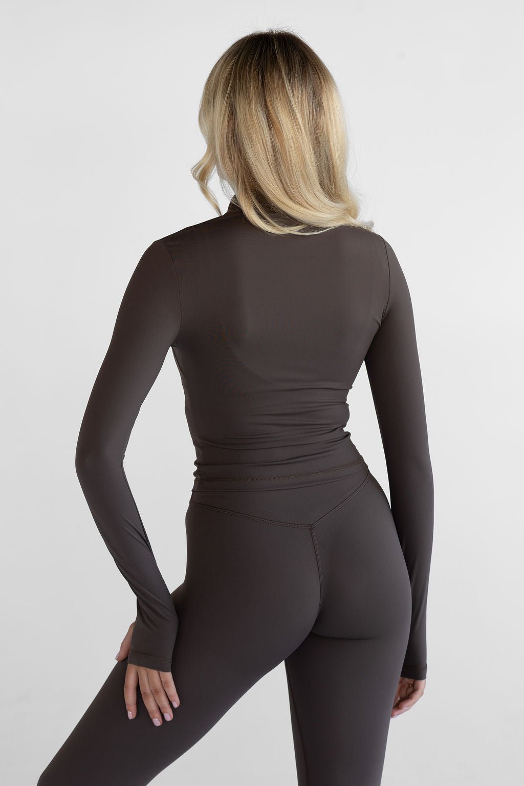 SCULPT Fitted Jacket - Dark Chocolate - LEELO ACTIVE