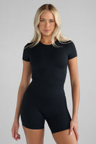 SCULPT Fitted Tee - Black - LEELO ACTIVE