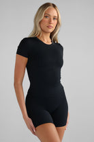 SCULPT Fitted Tee - Black - LEELO ACTIVE