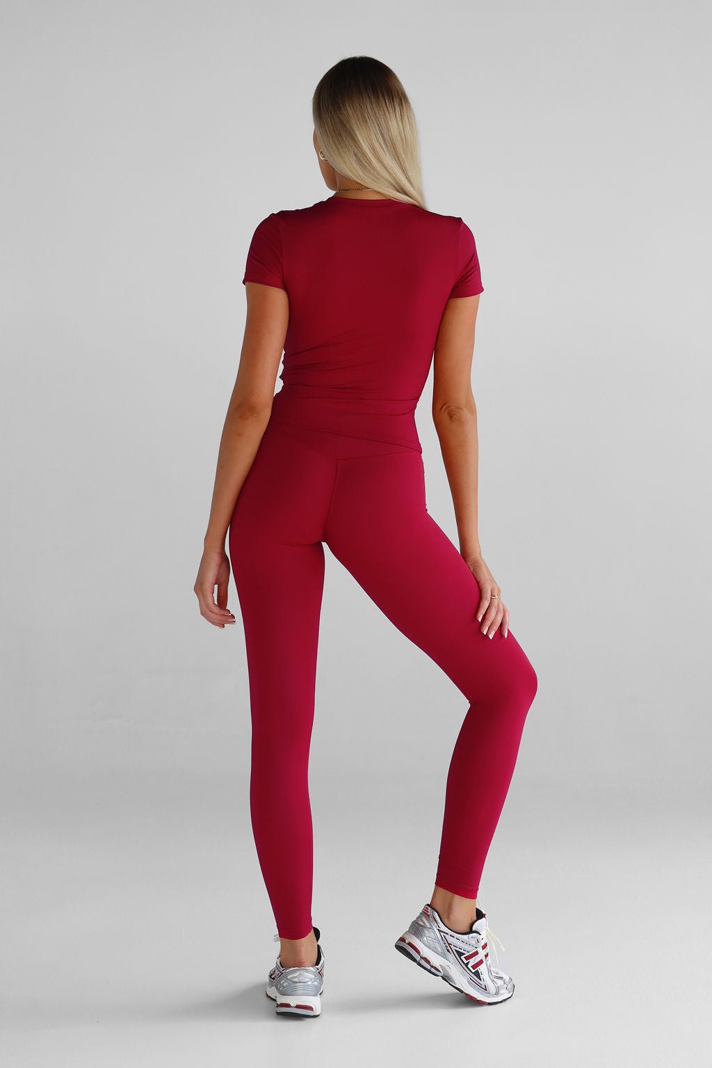 SCULPT Fitted Tee - Cherry - LEELO ACTIVE