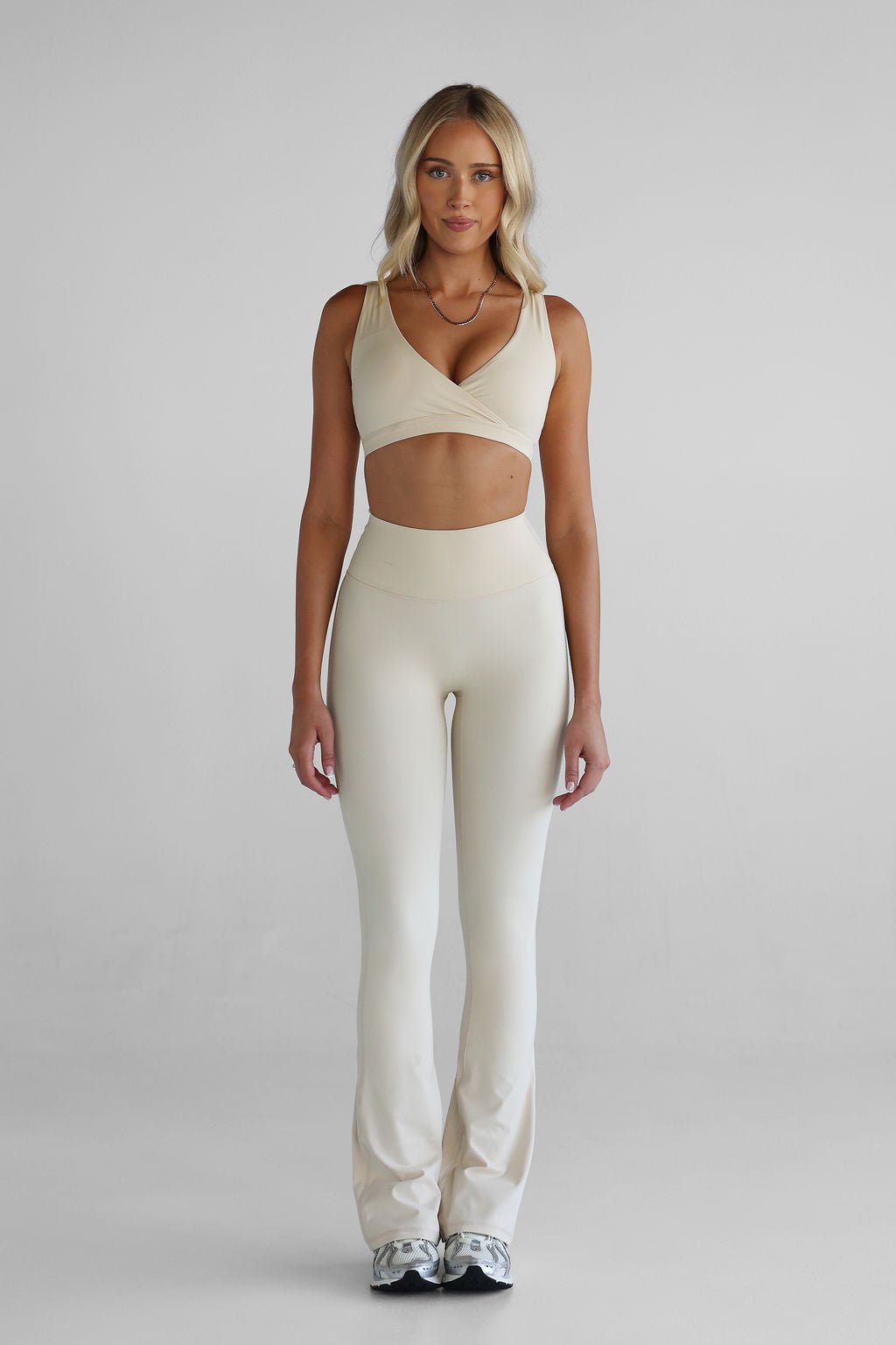 SCULPT Flare Leggings - French Vanilla - LEELO ACTIVE