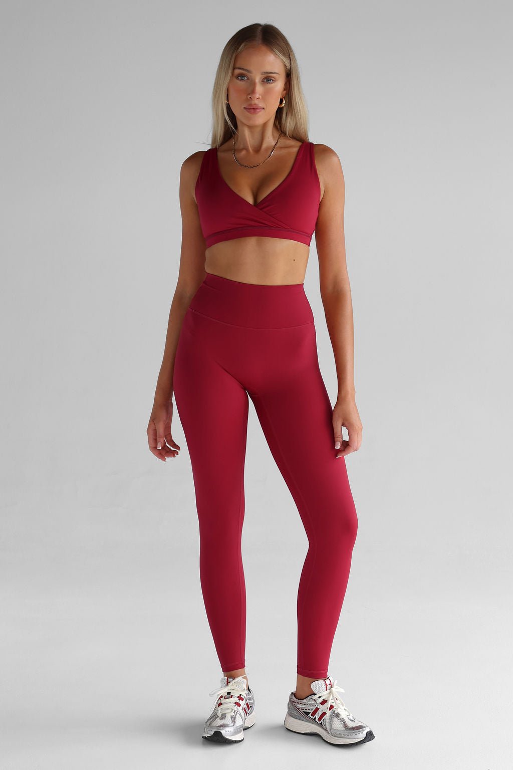 SCULPT Full Length Leggings - Cherry - LEELO ACTIVE