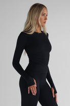 SCULPT Full Length Long Sleeve - Black - LEELO ACTIVE