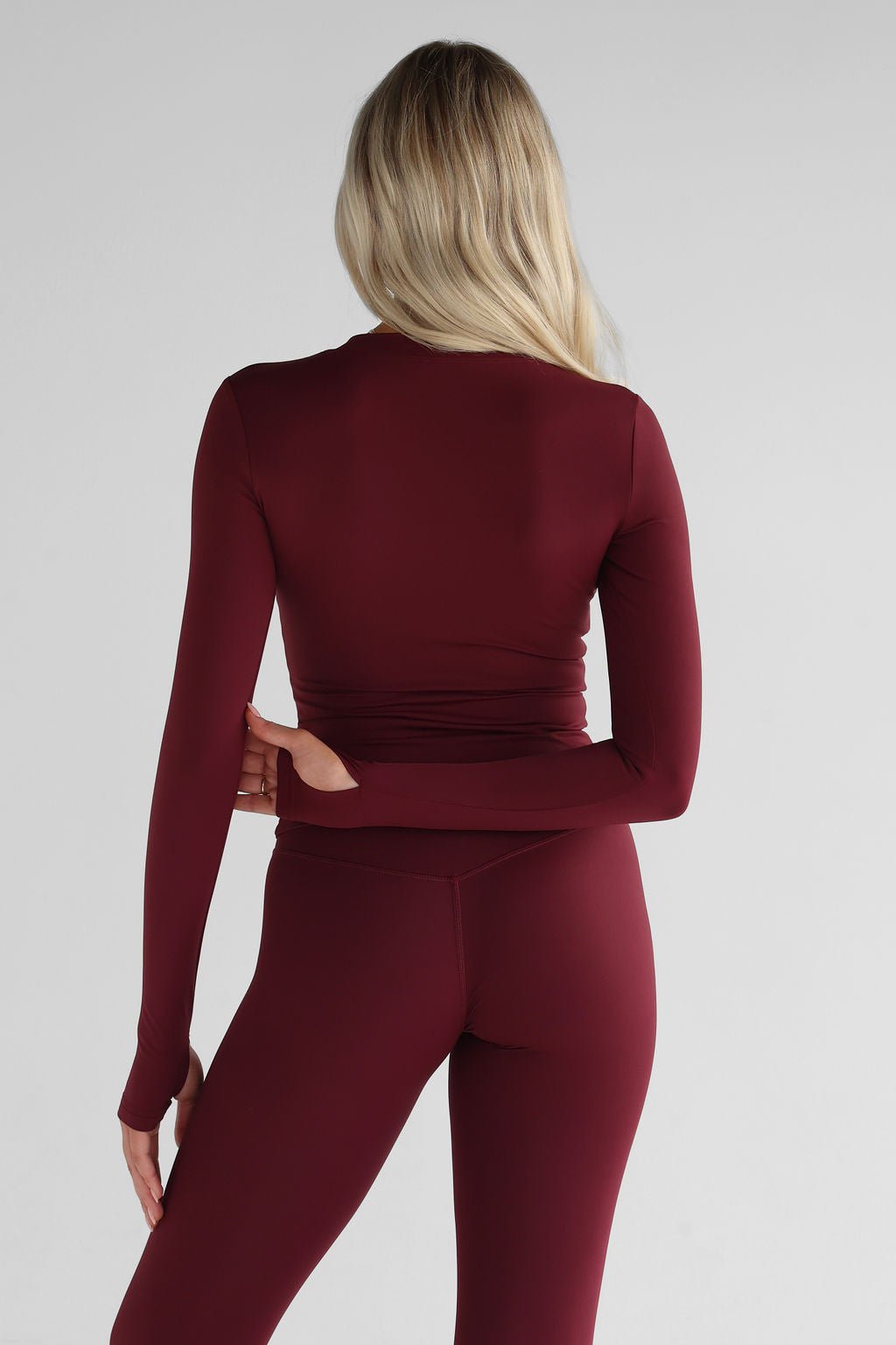 SCULPT Full Length Long Sleeve - Cherry Cola - LEELO ACTIVE