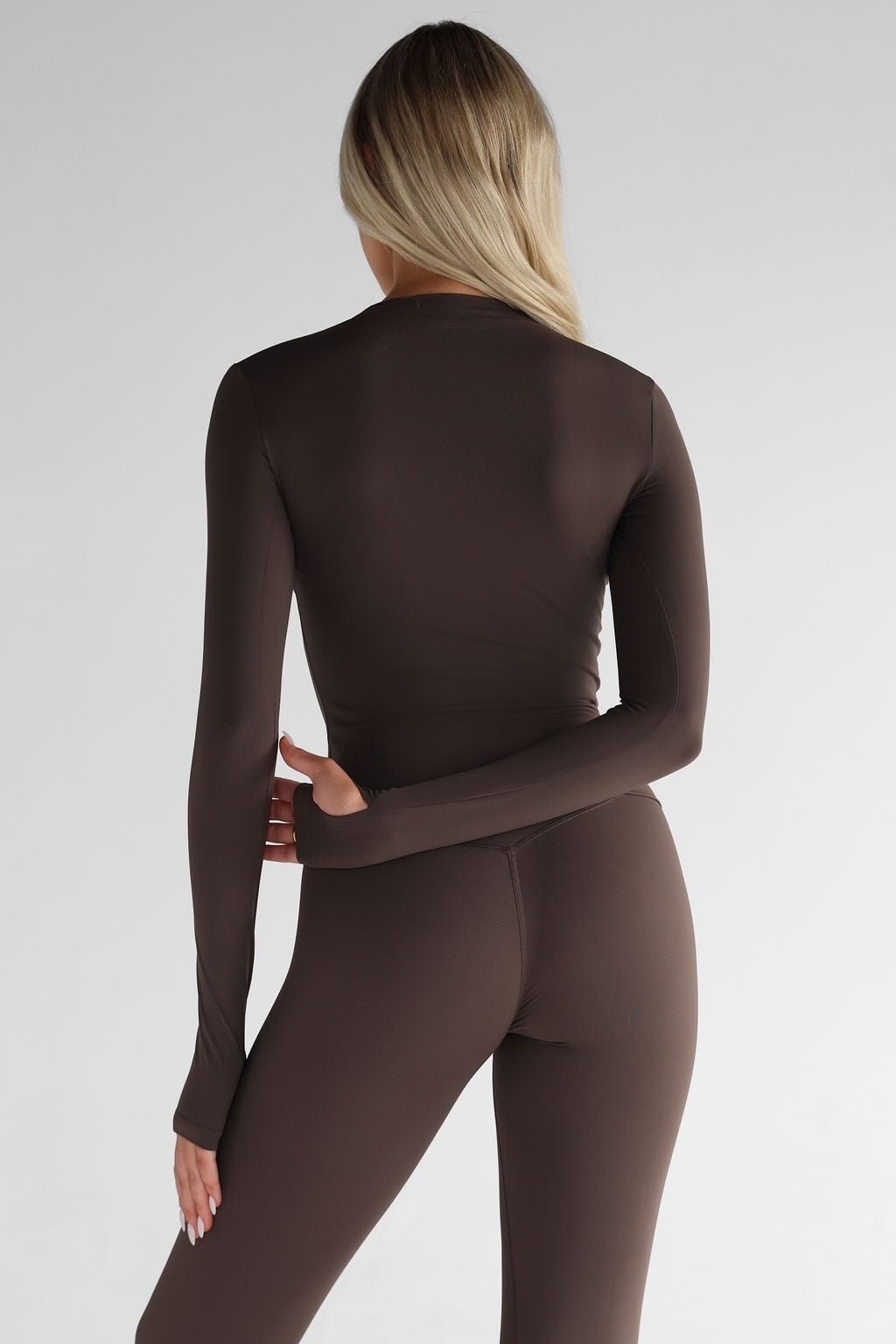 SCULPT Full Length Long Sleeve - Dark Chocolate - LEELO ACTIVE