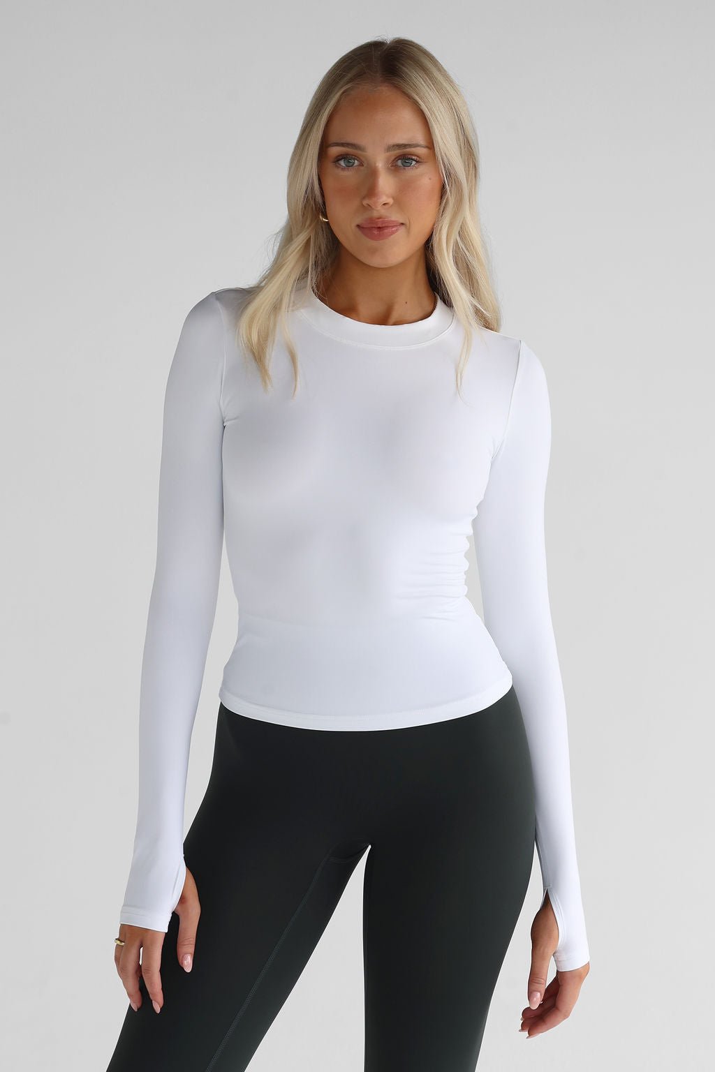 SCULPT Full Length Long Sleeve - White - LEELO ACTIVE