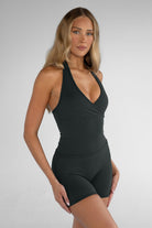 Sculpt Halter Neck Tank - Deep Forrest - LEELO ACTIVE