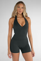 Sculpt Halter Neck Tank - Deep Forrest - LEELO ACTIVE