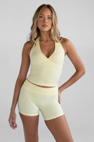 Sculpt Halter Neck Tank - Lemontini - LEELO ACTIVE