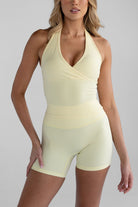 Sculpt Halter Neck Tank - Lemontini - LEELO ACTIVE