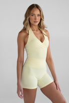 Sculpt Halter Neck Tank - Lemontini - LEELO ACTIVE