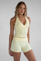 Sculpt Halter Neck Tank - Lemontini - LEELO ACTIVE
