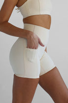 SCULPT Pocket Bike Shorts - French Vanilla - LEELO ACTIVE