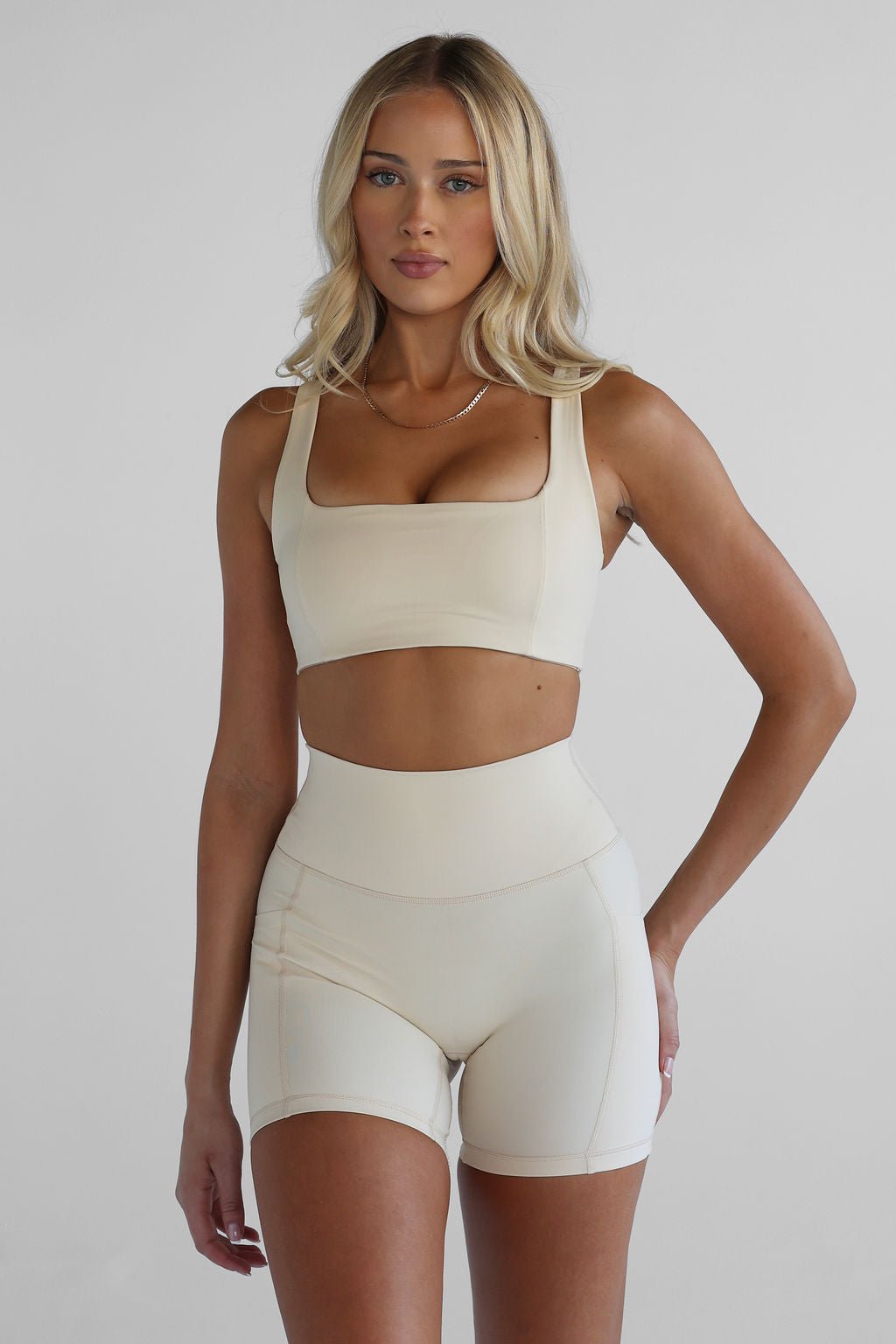 SCULPT Pocket Bike Shorts - French Vanilla - LEELO ACTIVE