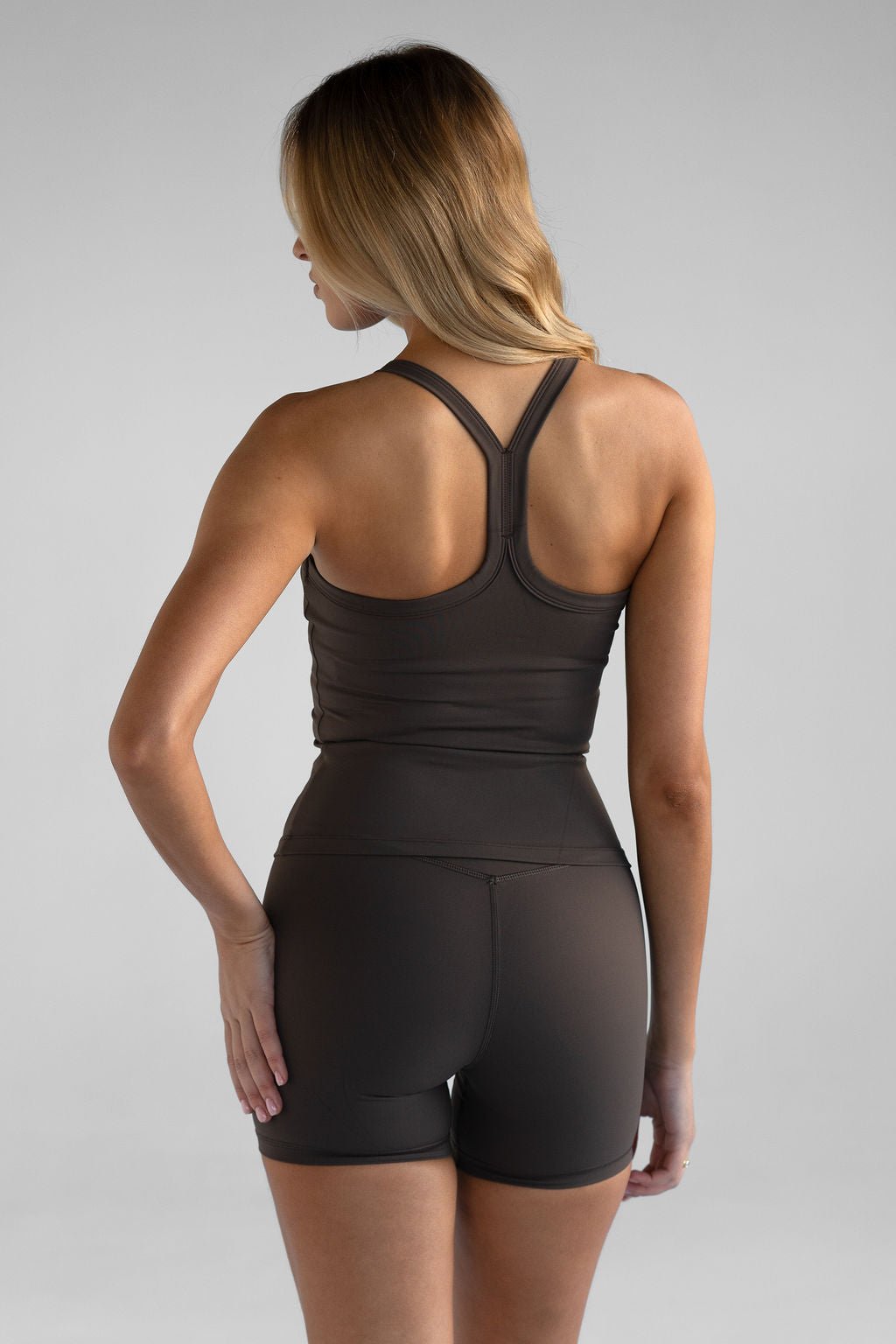 SCULPT Racer Back Tank - Dark Chocolate - LEELO ACTIVE