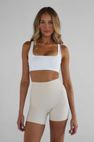SCULPT Shape Crop - White (pre - order) - LEELO ACTIVE