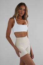 SCULPT Shape Crop - White (pre - order) - LEELO ACTIVE