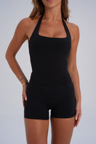Sculpt Shape Halter Neck Tank - Black - LEELO ACTIVE