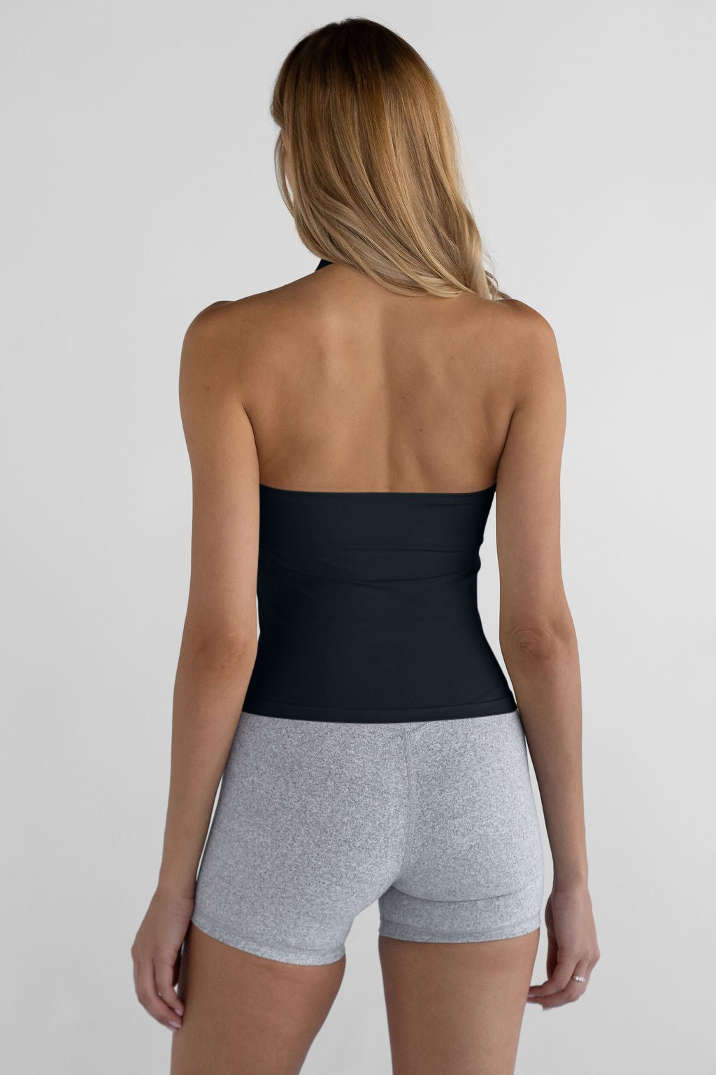 Sculpt Shape Halter Neck Tank - Black - LEELO ACTIVE