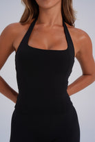 Sculpt Shape Halter Neck Tank - Black - LEELO ACTIVE