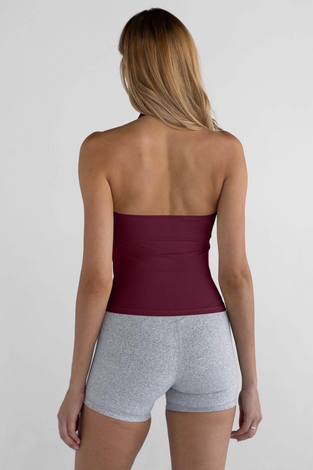 Sculpt Shape Halter Neck Tank - Cherry Cola - LEELO ACTIVE