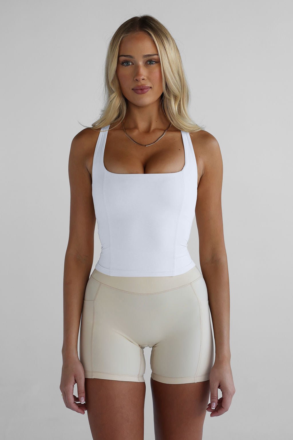 SCULPT Shape Tank - White - LEELO ACTIVE