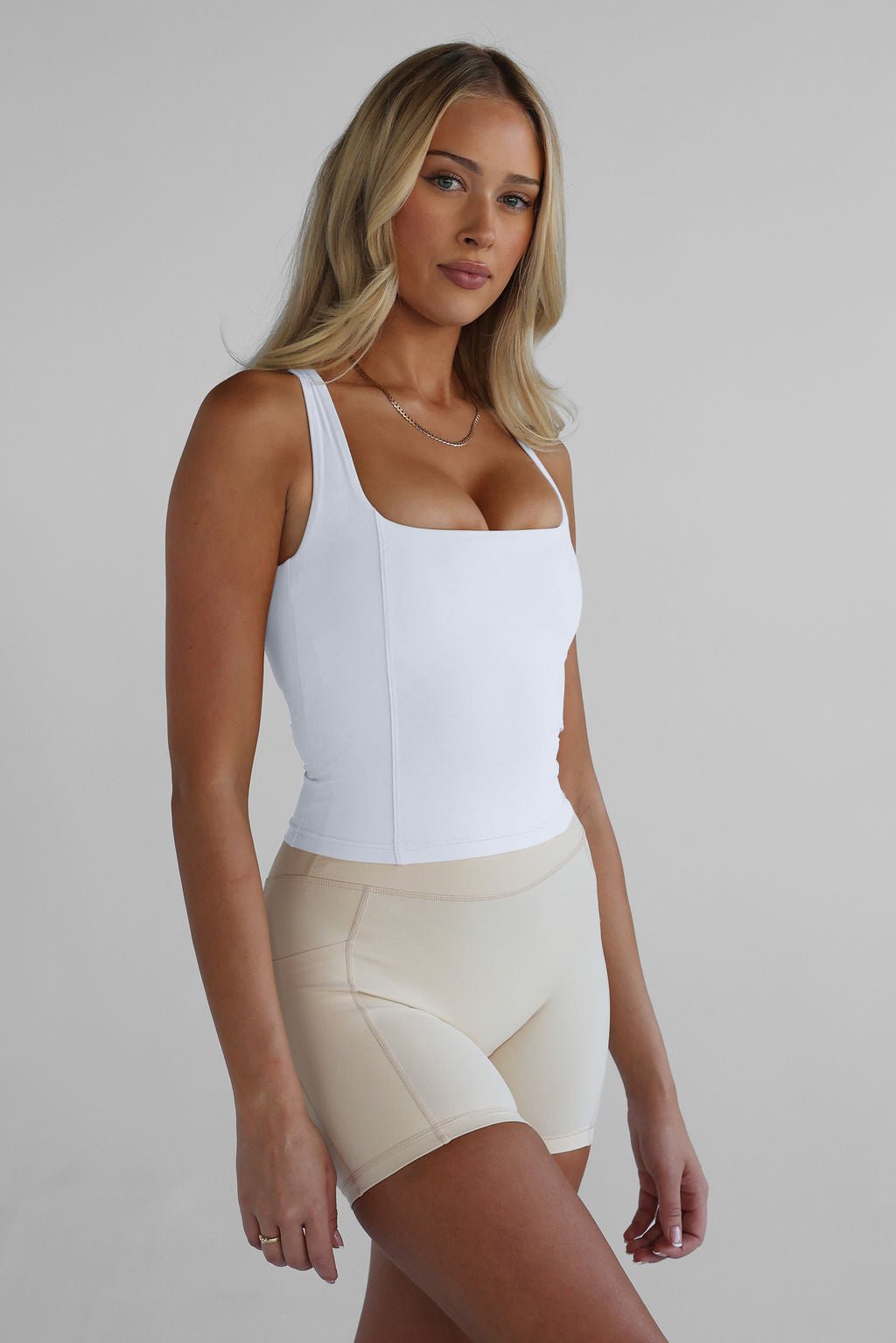 SCULPT Shape Tank - White - LEELO ACTIVE