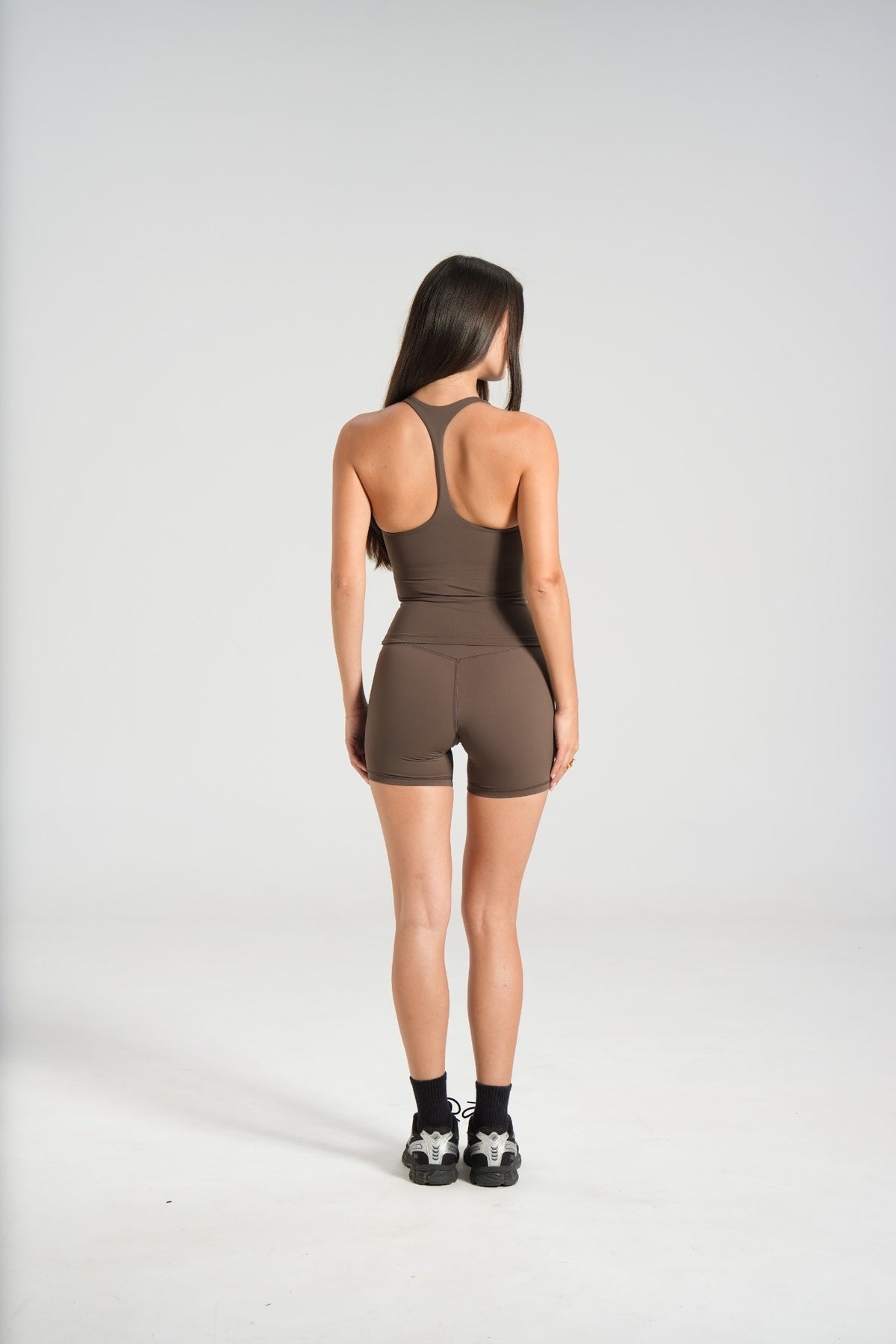 SCULPT Thin Racer Back Tank - Dark Chocolate - LEELO ACTIVE