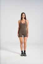 SCULPT Thin Racer Back Tank - Dark Chocolate - LEELO ACTIVE
