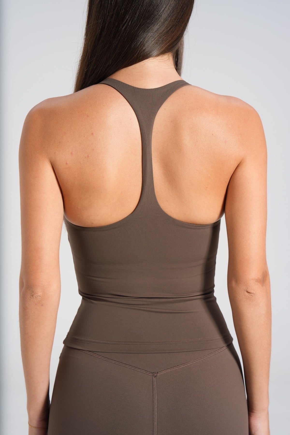 SCULPT Thin Racer Back Tank - Dark Chocolate - LEELO ACTIVE