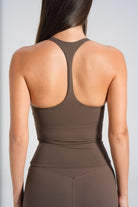 SCULPT Thin Racer Back Tank - Dark Chocolate - LEELO ACTIVE