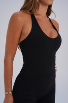 Sculpt Thin Racer Tank - Black - LEELO ACTIVE