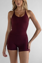 SCULPT V Racer Back Tank - Cherry Cola - LEELO ACTIVE