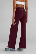 Sculpt Wide Leg Pants - Cherry Cola - LEELO ACTIVE