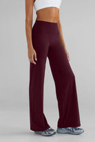 Sculpt Wide Leg Pants - Cherry Cola - LEELO ACTIVE