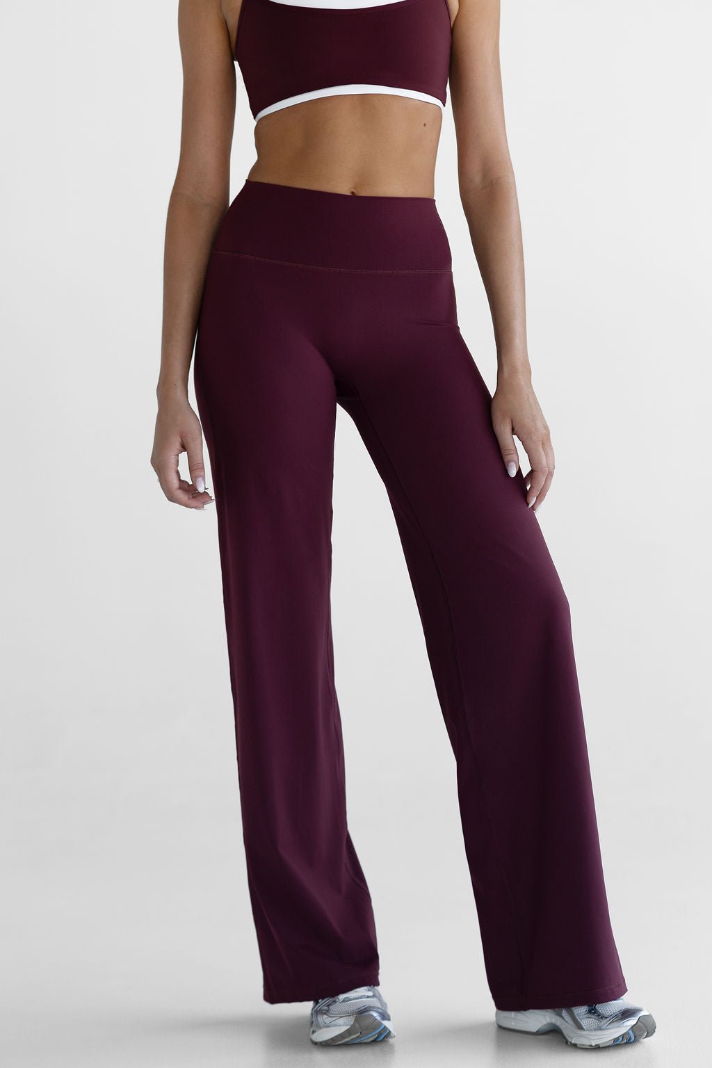 Sculpt Wide Leg Pants - Cherry Cola (PRE - ORDER) - LEELO ACTIVE