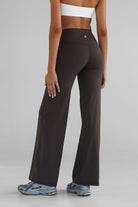 Sculpt Wide Leg Pants - Dark Chocolate - LEELO ACTIVE