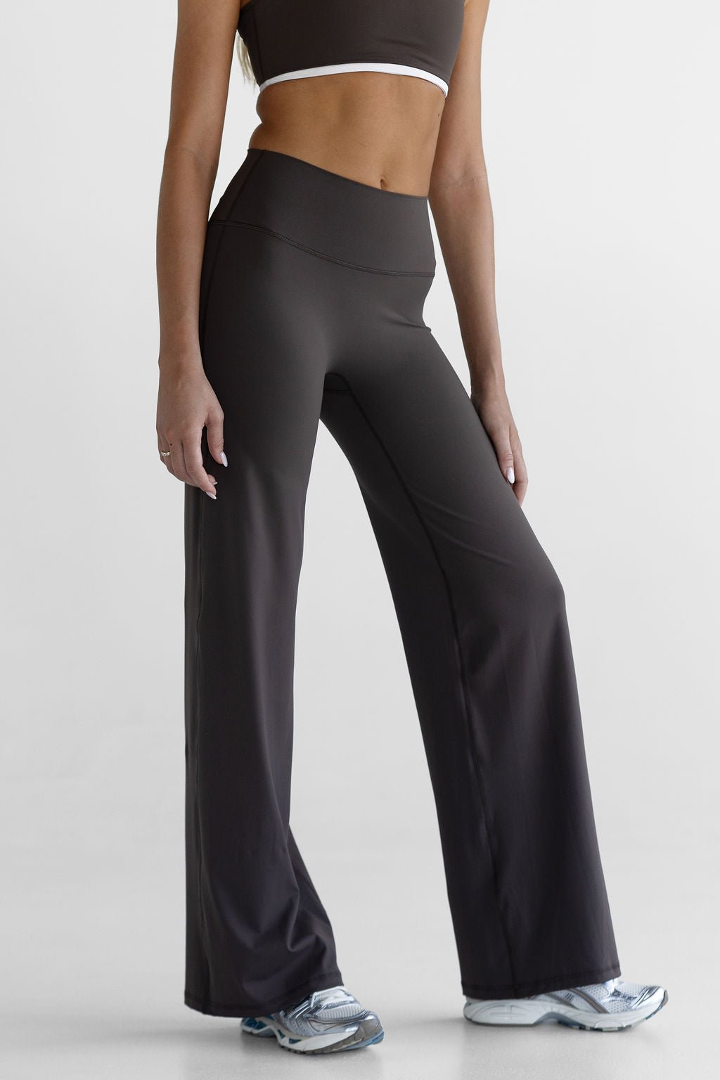 Sculpt Wide Leg Pants - Dark Chocolate (PRE - ORDER) - LEELO ACTIVE