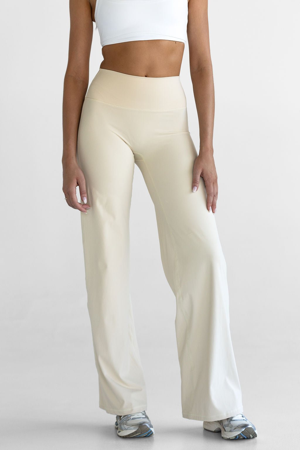 Sculpt Wide Leg Pants - French Vanilla - LEELO ACTIVE